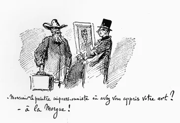 Karikatur über impressionistische Malerei, 